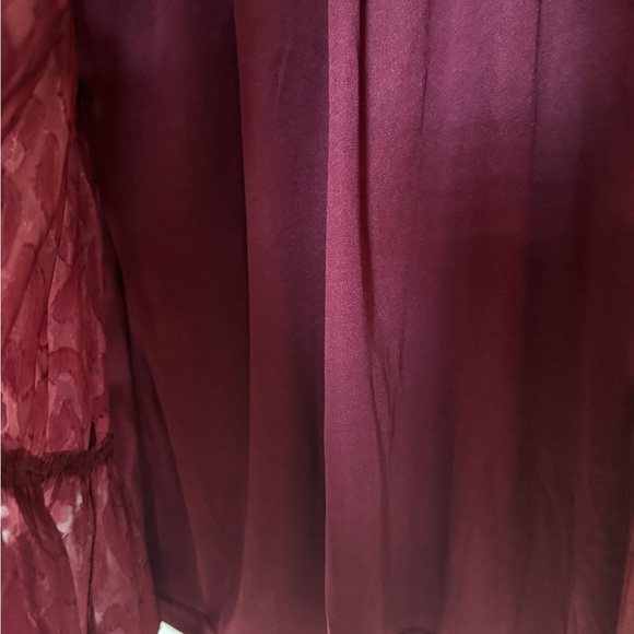 Vici leopard appliqué wine colored flounce smocked & tiered dress. So pretty! - Picture 7 of 9